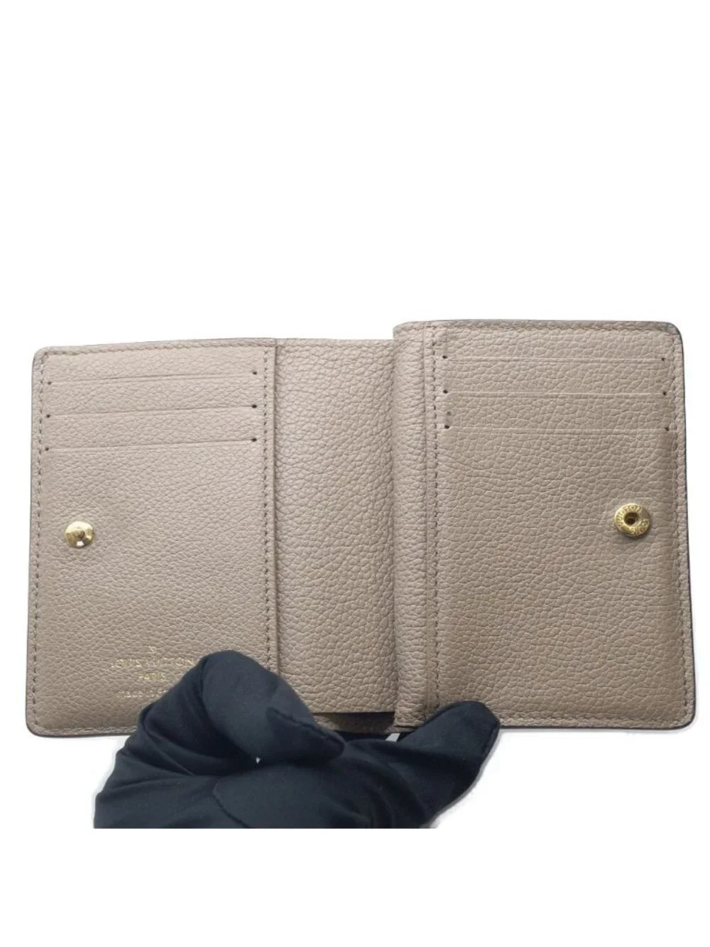 Louis Vuitton Portefeuille Clair Monogram Coin Purse Beige Gold Bifold Wallet
